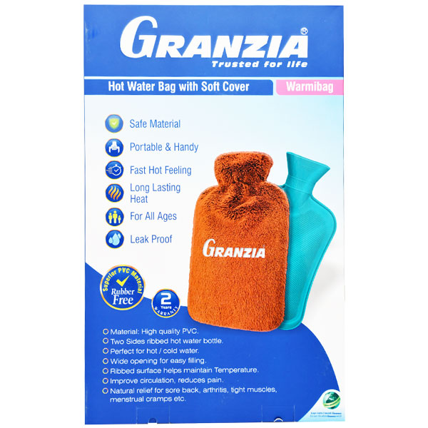Granzia Hot Water Bottle Warmibag With Soft Cover 2 Liter