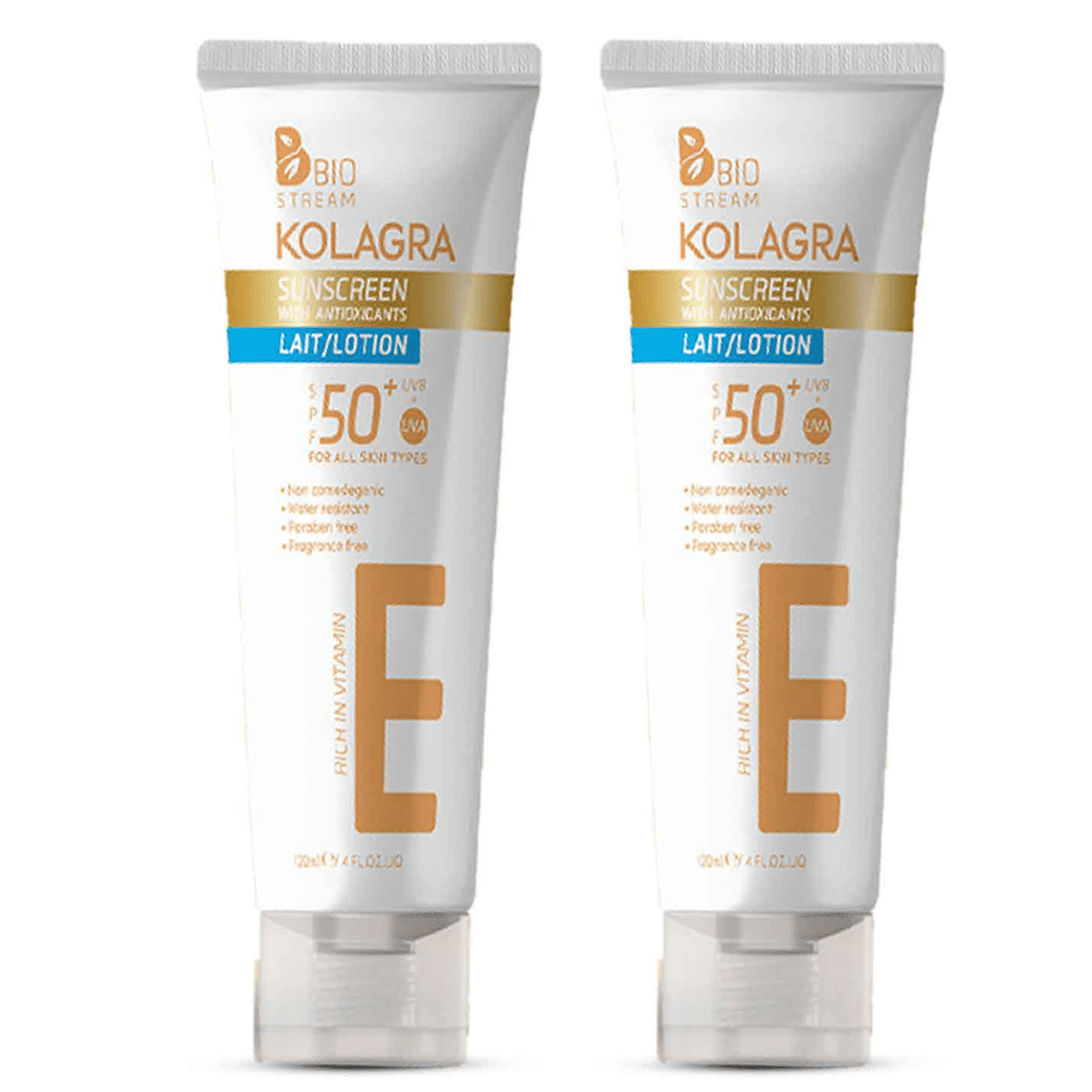Kolagra E Sun Screen SPF(50+) Lait Lotion 2x120ml (Offer Pack)