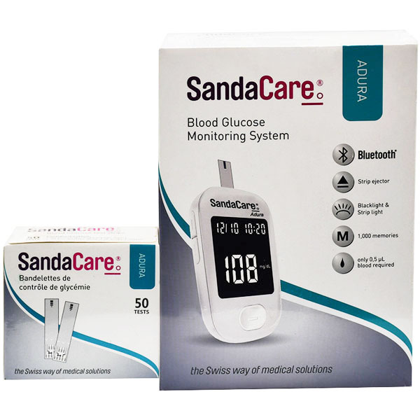 Sandacare Blood Glucose Monitor with 10 Strips + 50 Strips  (Offer Pack)