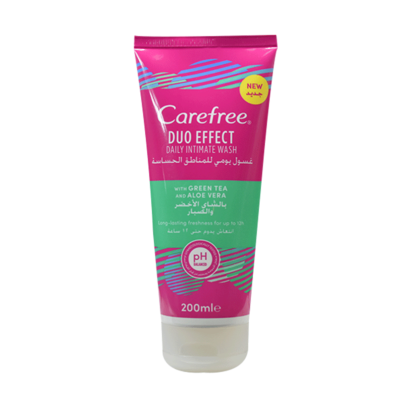 Carefree Duo Effect Intimate Wash Green Tea Aloe Vera 200ml