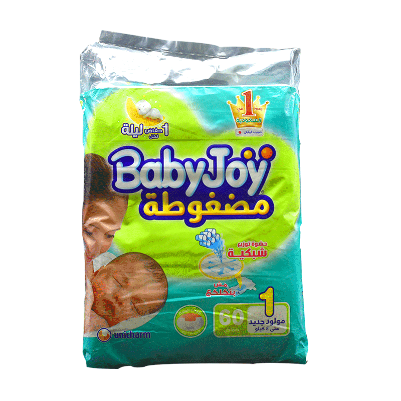 Babyjoy (1) New Born (Up To 4kg) Diaper 60pcs
