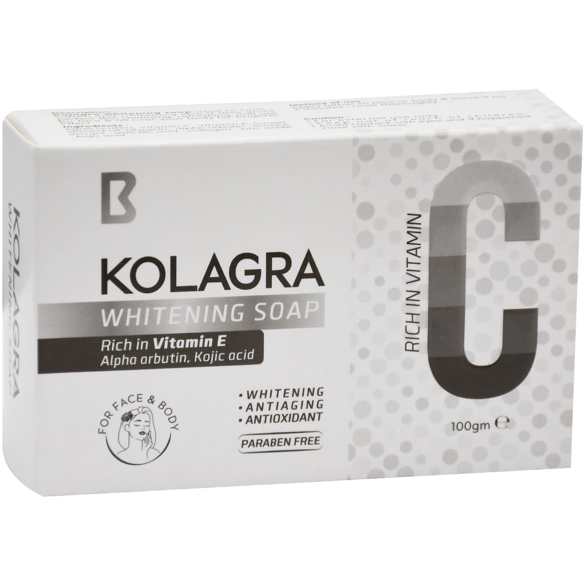Kolagra C Whitening Soap with Vitamin E 100gm