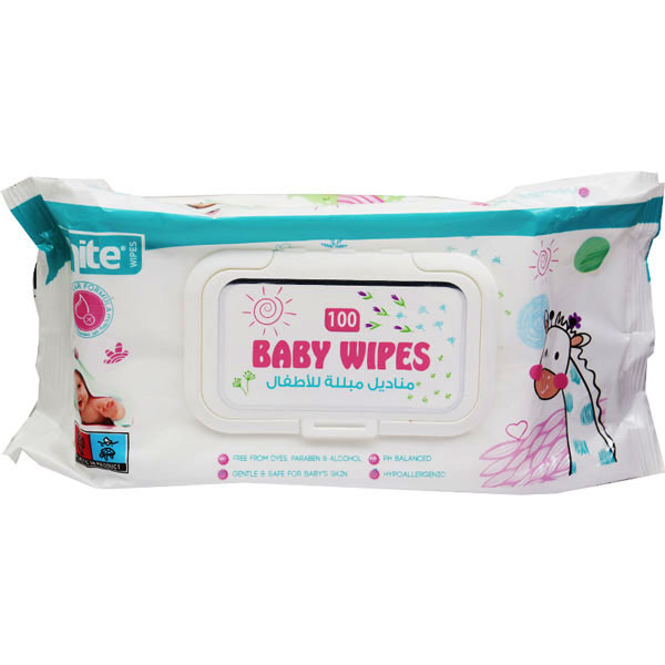 White Baby Wipes 100 Pieces