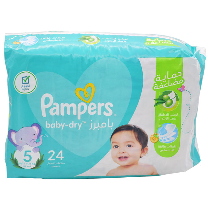 Pampers Baby Dry (5) (11 - 25kg) Junior 24 Pieces