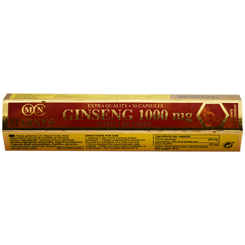 Marnys Ginseng With Lecithin 1000mg 30 Capsule