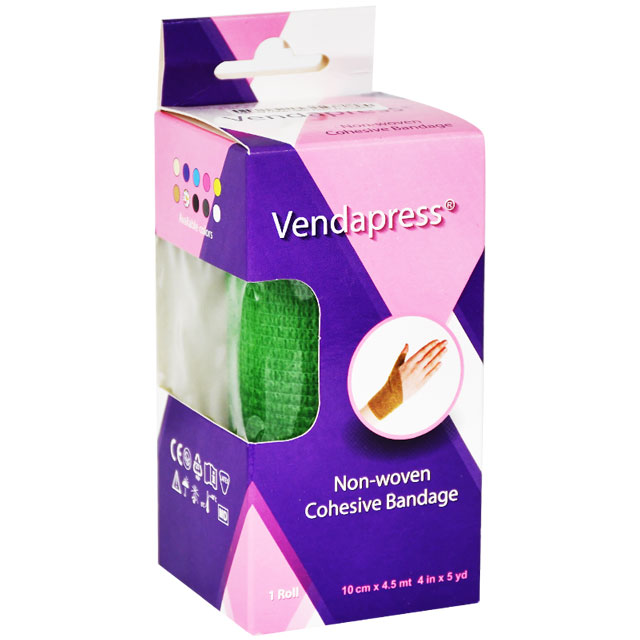 Vendapress Cohesive Bandage 10Cmx4.5 Metre (Green)