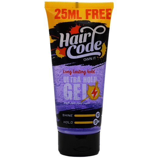 Hair Code Ultra Hold Purple Gel 160ml + 25ml Extra (Offer Pack)