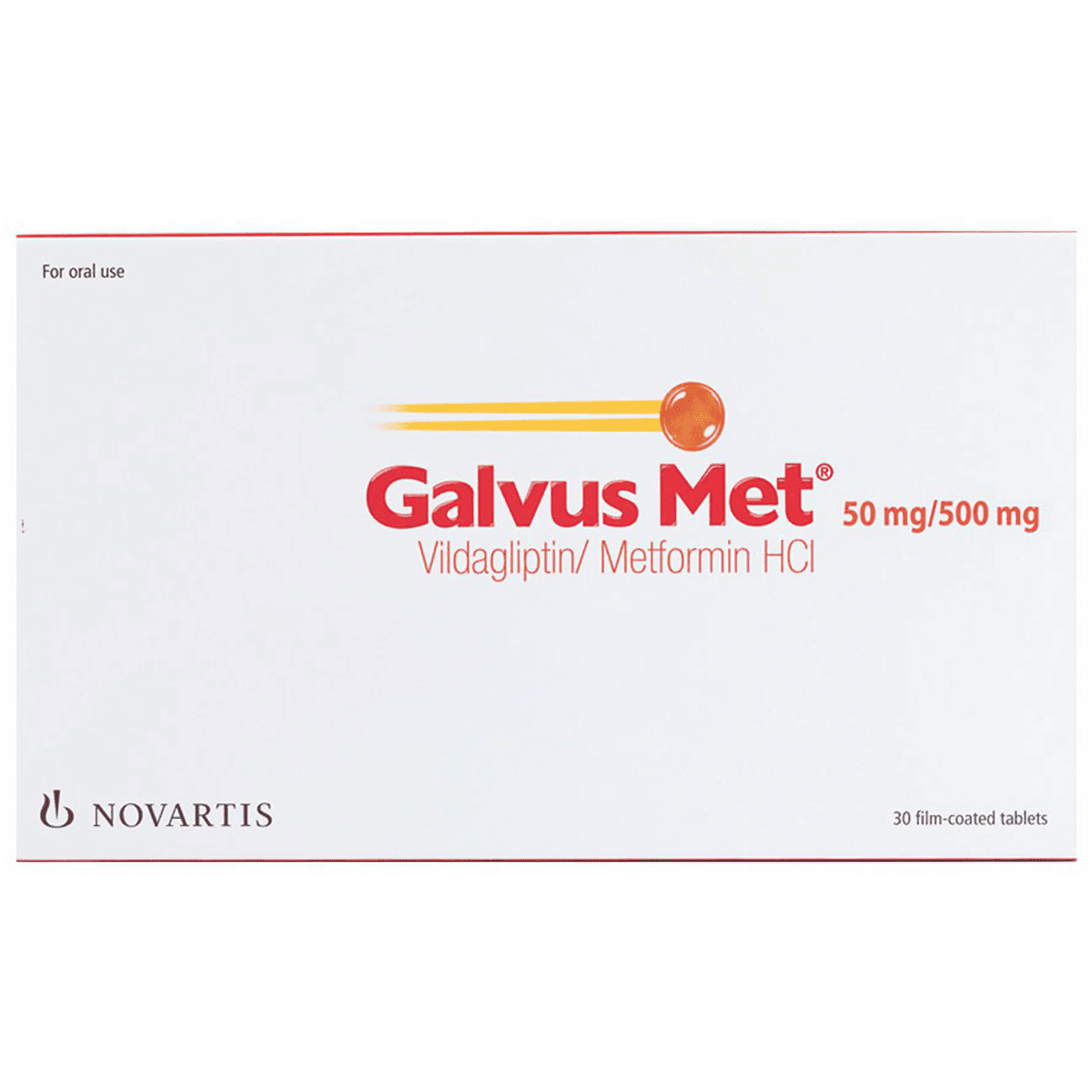Galvus Met 50mg/500mg 30 Film Coated Tablets