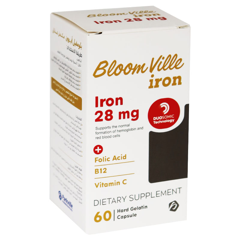 Bloom Ville Iron 28mg 60 Hard Gelatin Capsules