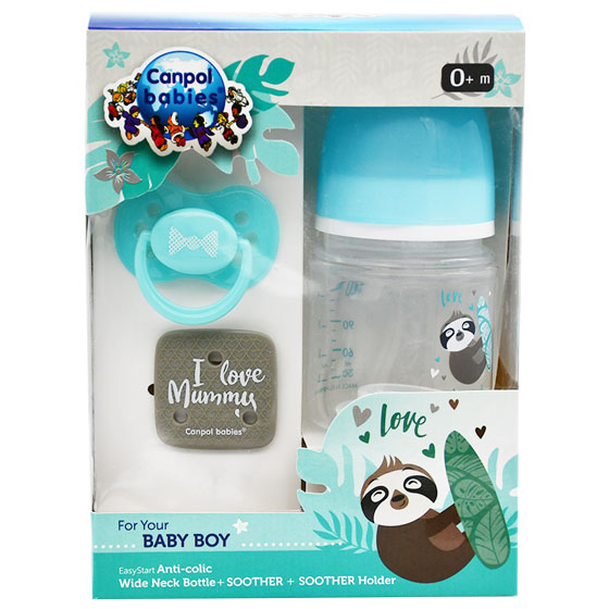 Canpol Boy (Bottle 120ml+Soother+Soother Holder) 0102-Blu