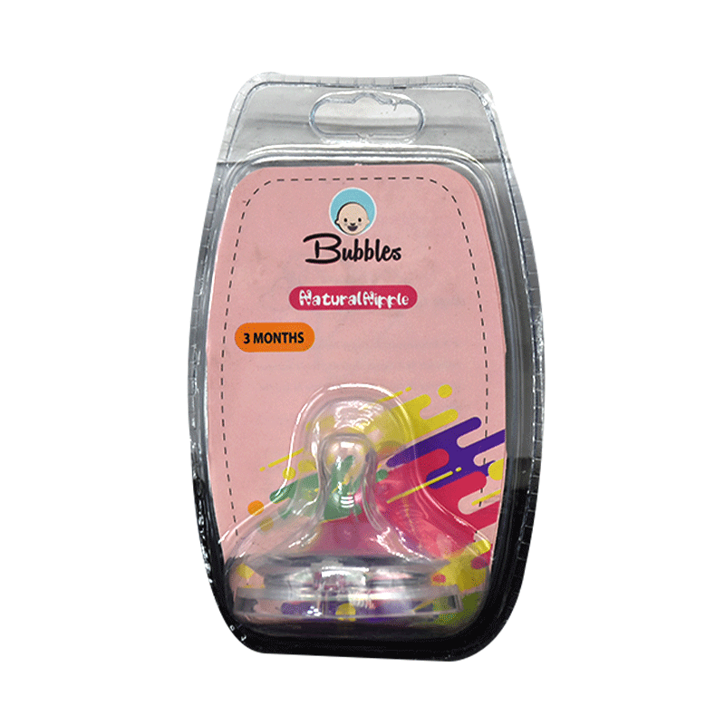 Bubbles Natural Nipple Silicone (3) M