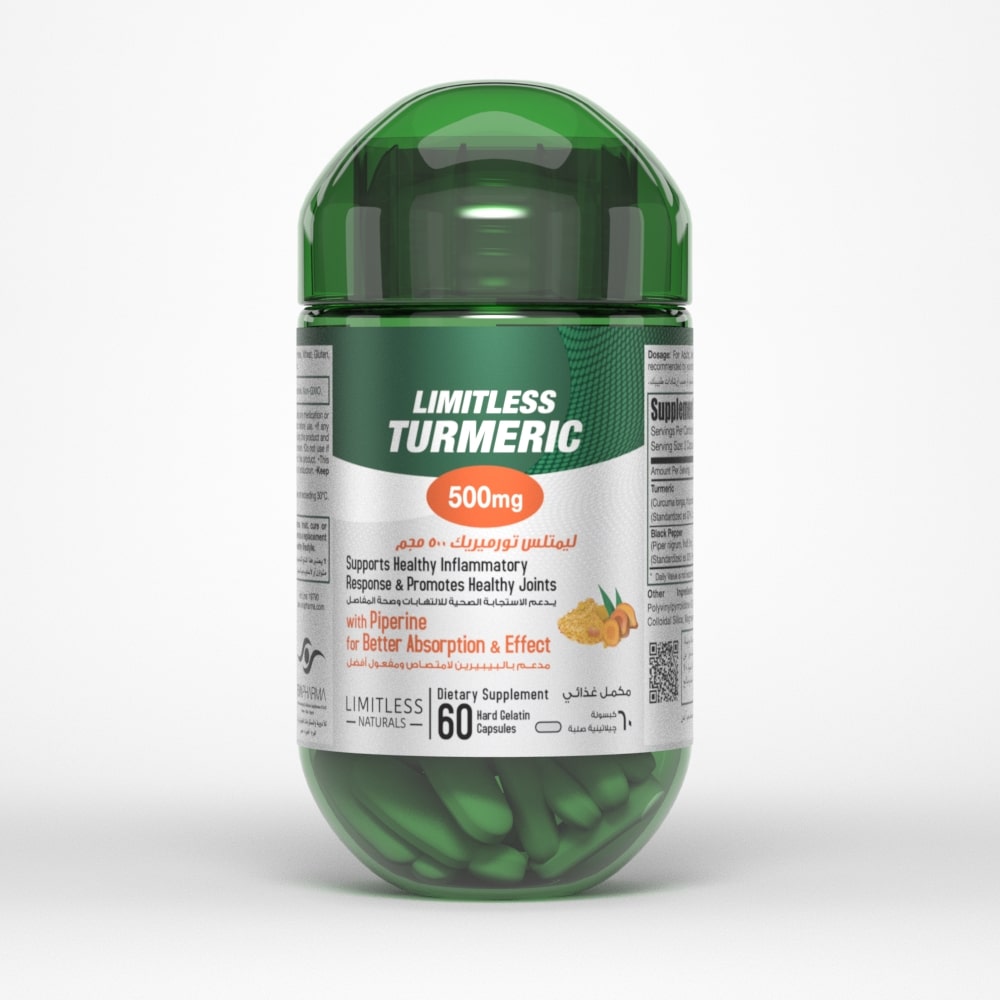 Limitless Turmeric 500mg 60 Hard Gelatin Capsule
