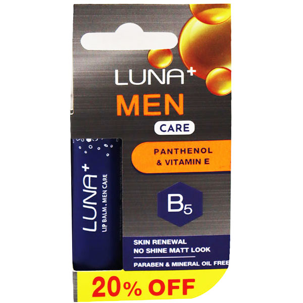 Luna+ Men Care Lip Balm 3.5 gm 20% Off (Offer Pack)