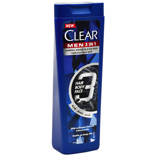 Clear Men 3x1 With Activated Charcoal 180ml