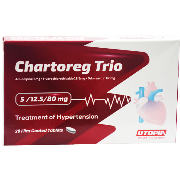 Chartoreg Trio 5/12.5/80mg 28 Film Coated Tablets