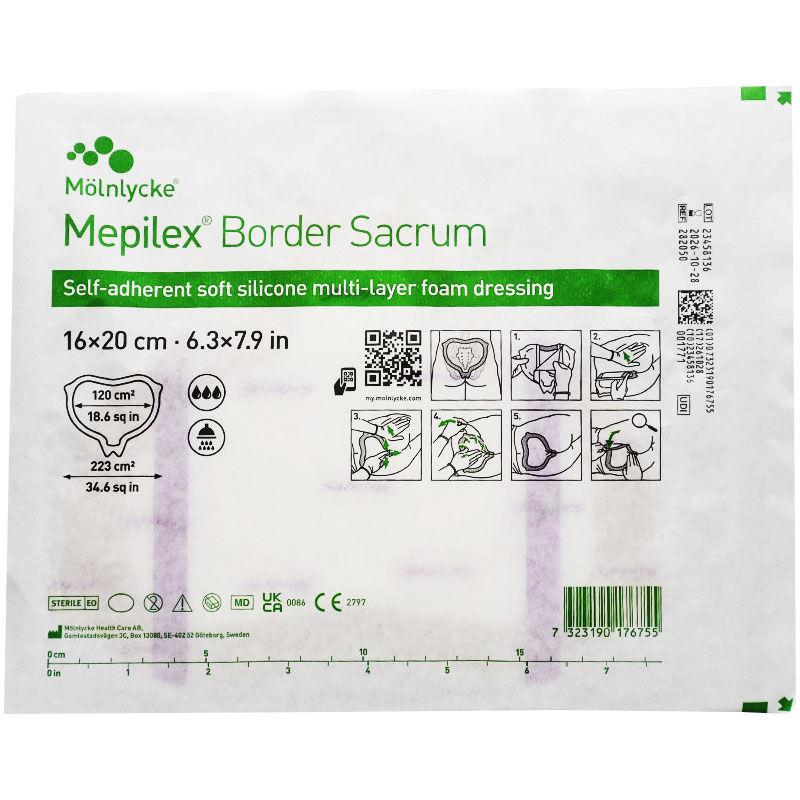 Molnlycke Mepilex Border Sacrum 16 x 20cm
