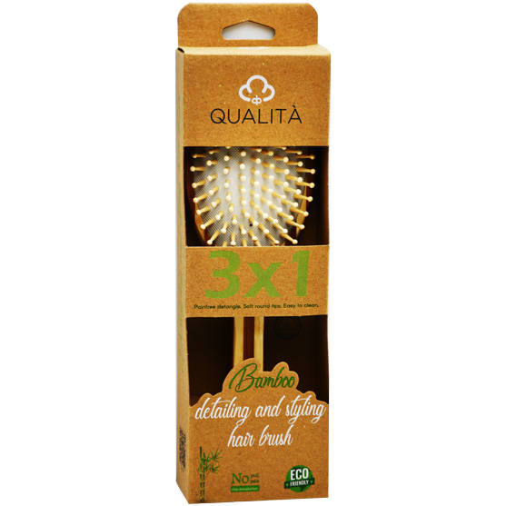 Qualita Bamboo Detangling and Styling Oval Hair Brush