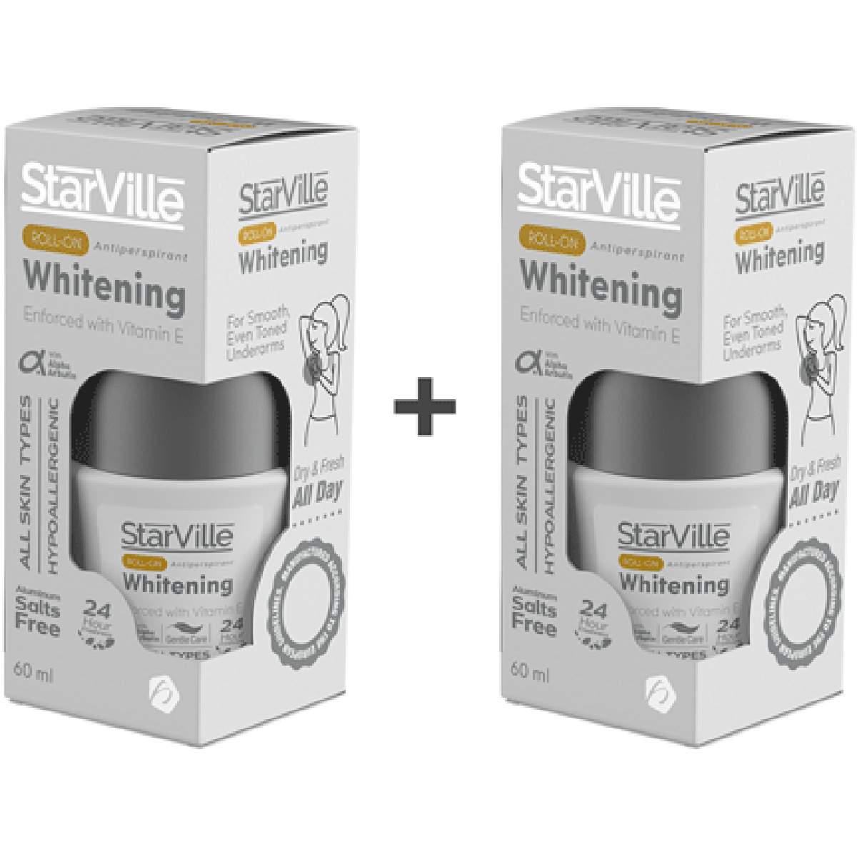 StarVille Whitening Anti Perspirant Roll On 2x60ml (Special Offer)