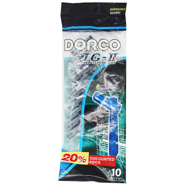 Dorco Tg-II Plus Disposable Razor 10 Pieces 20% Off (Offer Pack)
