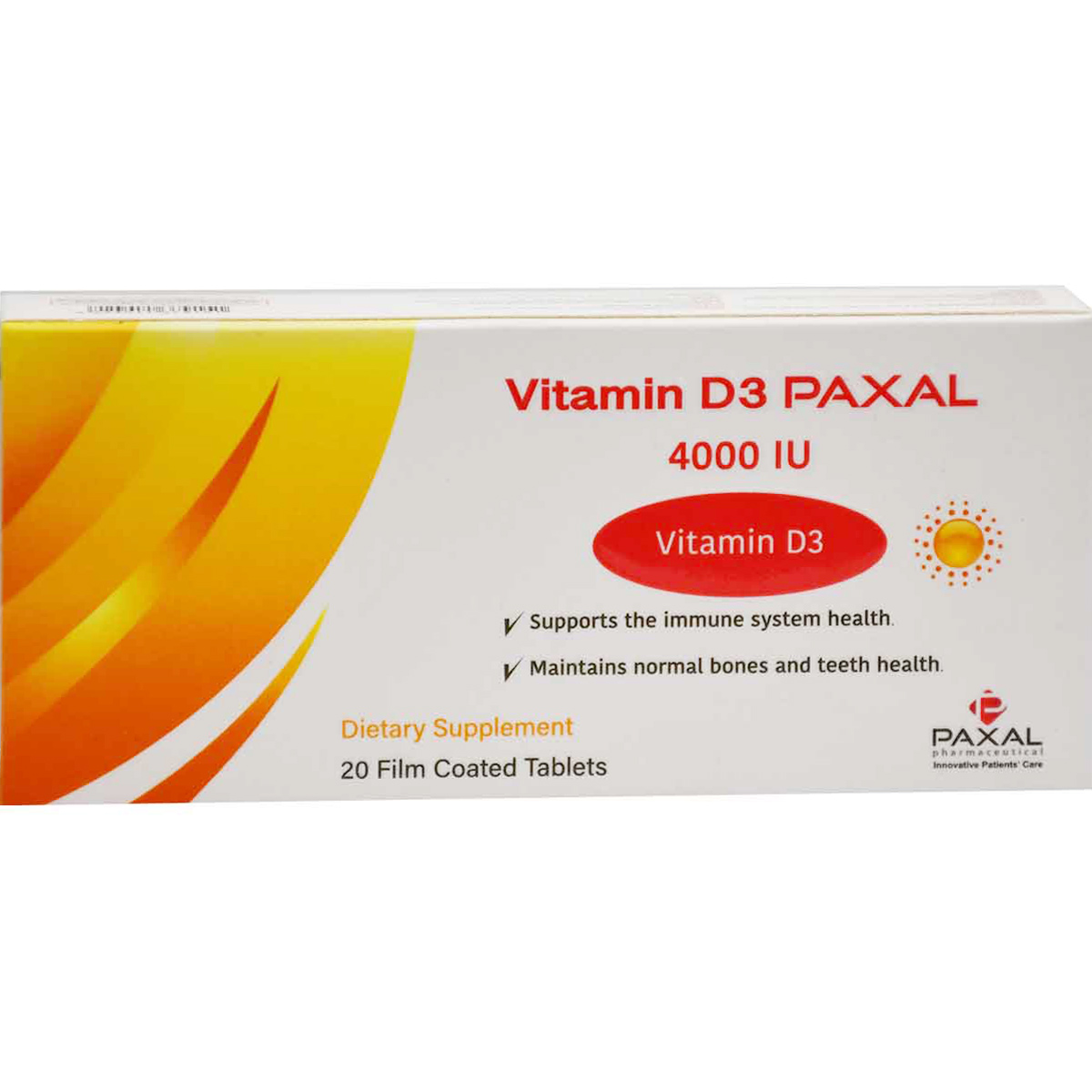 Vitamin D3 Paxal 4000 IU 20 Film Coated Tablets