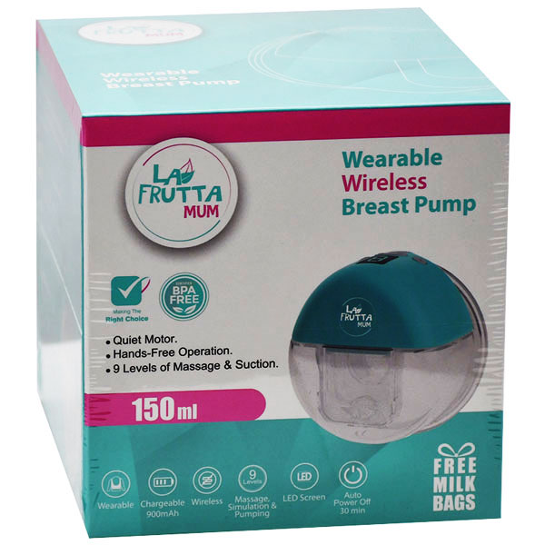 La Frutta Wireless Breast Pump 150ml + Milk Bags/25101 (Offer Pack)