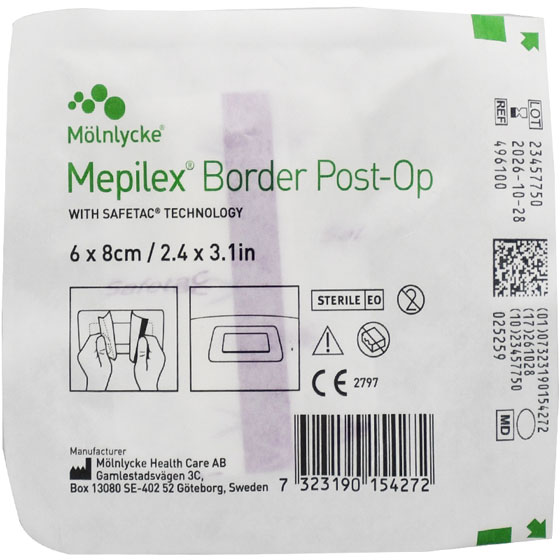 Molnlycke Mepilex Border Post-Op 6 x 8cm
