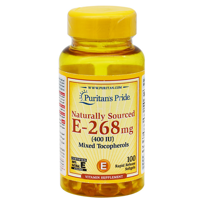 Puritan's Pride E-268mg (400 IU) 100 Rapid Release Soft Gelatine Capsules