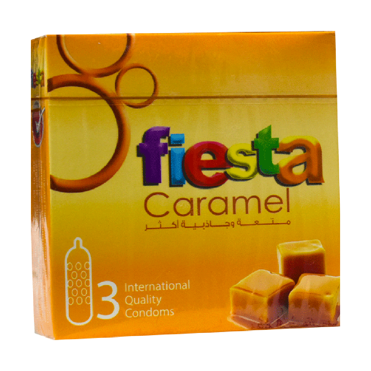 Fiesta Caramel Flavor Condoms 3pcs