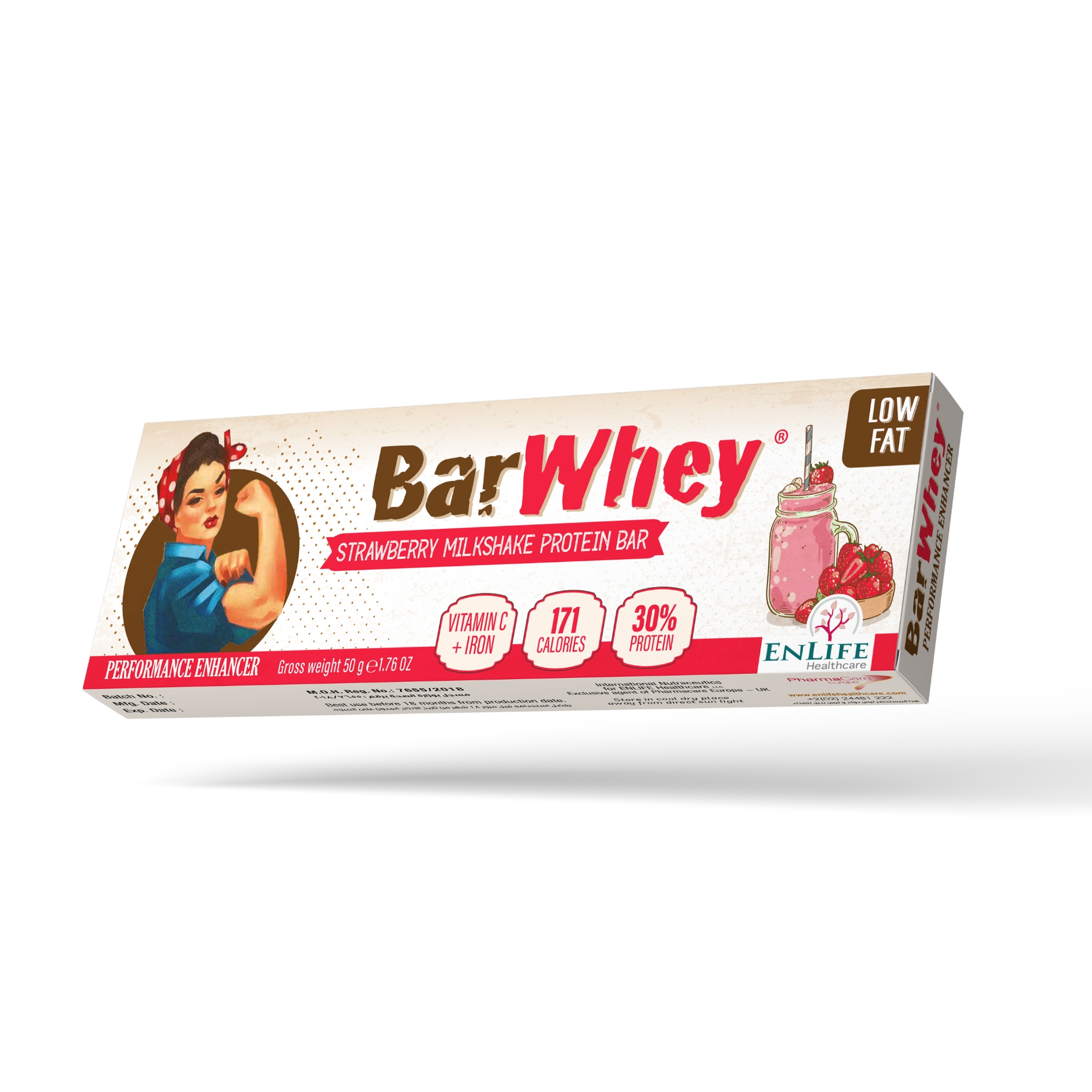 Bar Whey Strawberry Milkshake Protein Bar 50gm