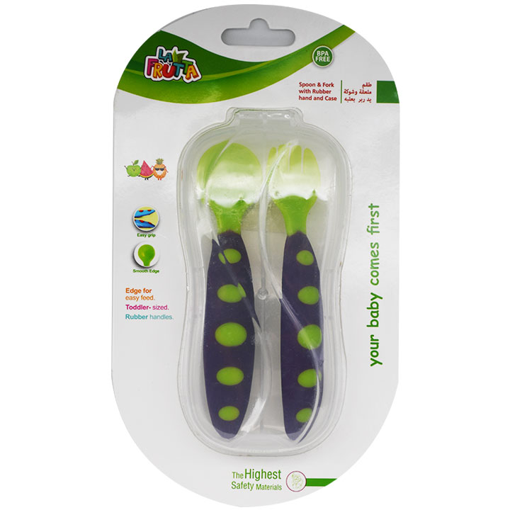 La Frutta Spoon&Fork with Rubber Hand & Case/22478
