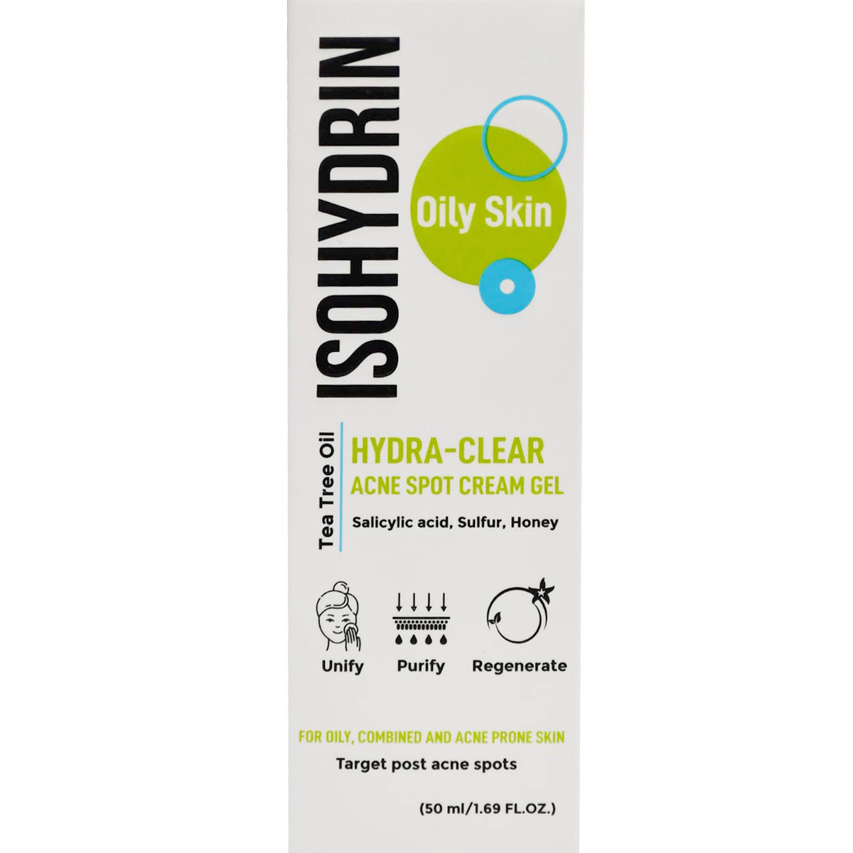 Isohydrin Hydra Clear Acne Spot Cream Gel For Oily Skin 50 ml