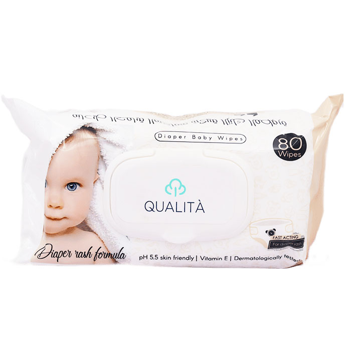 Qualita Baby Wipes For Diaper Rash 80 pieces