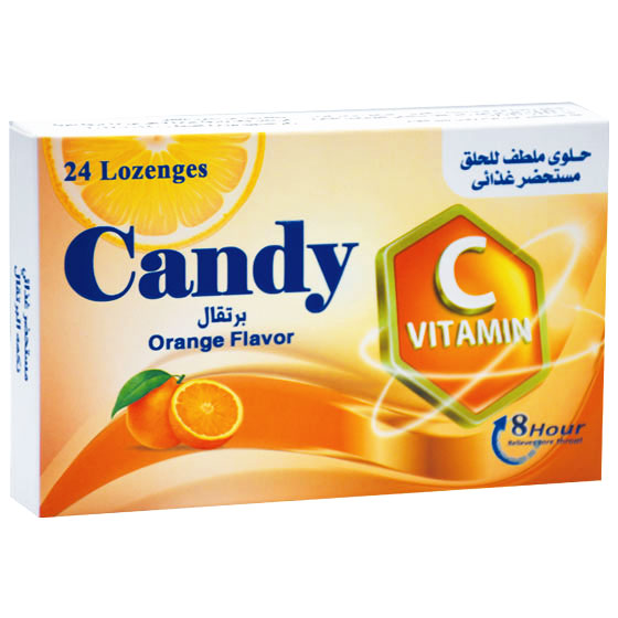 Candy Vitamin C Orange Flavor 24 Lozenges