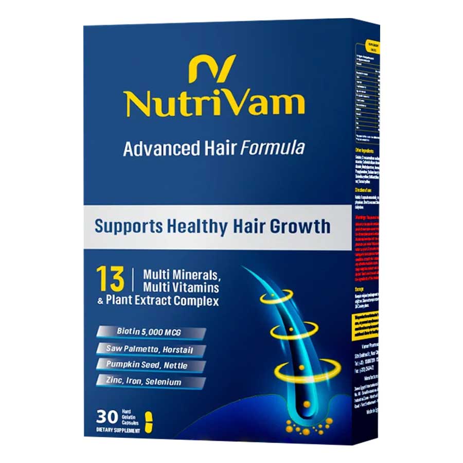Nutrivam Advanced Hair Formula 30 Hard Gelatin capsules