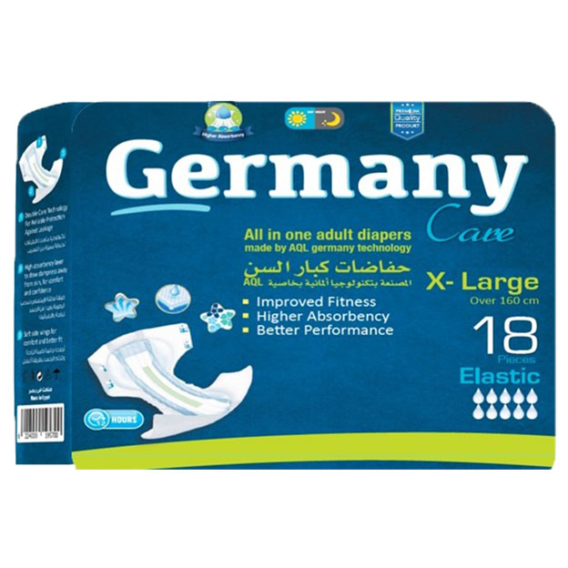 Germany Care Adult Diapers Xlarge 18 pieces + 2 Masks (Offer Pack)