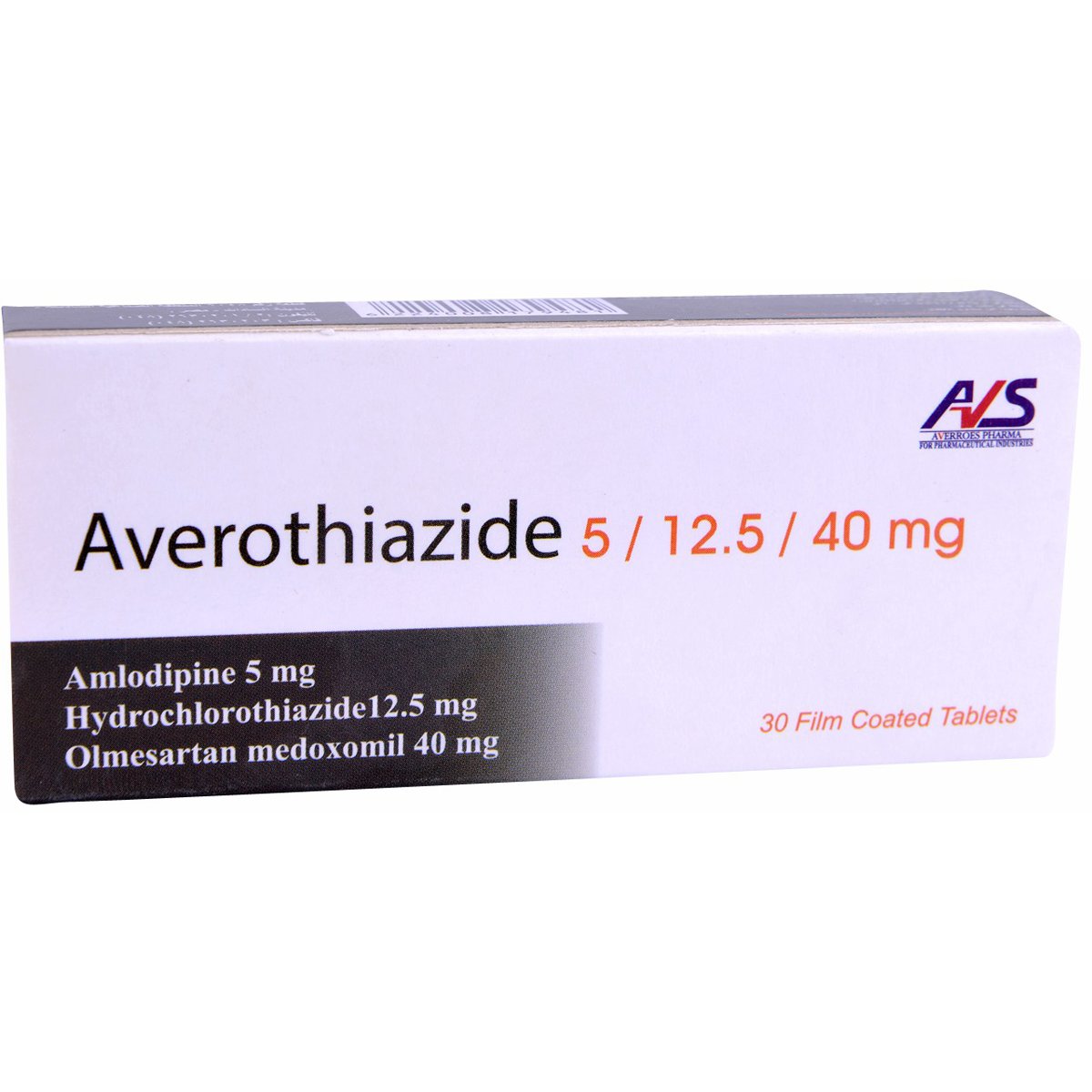 Averothiazide 5/12.5/40mg 30 Film Coated Tablets