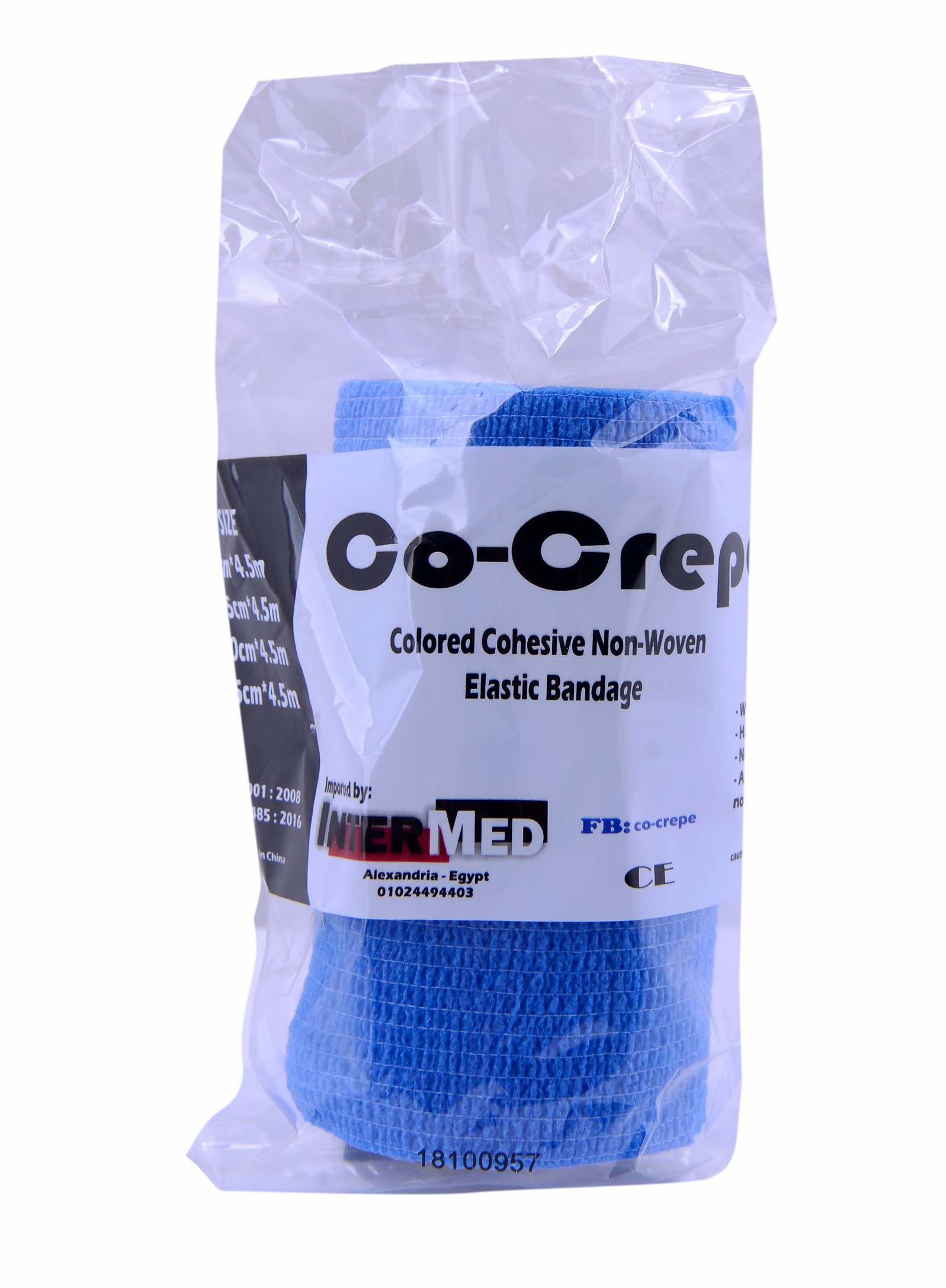 Elastic Cohesive Bandage Co Crepe 10Cm/Blue