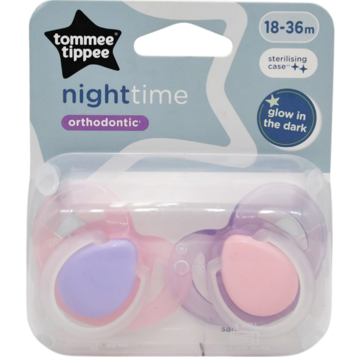 Tommee Tippee Night Time Orthodontic Soother (18-36 Month) 2 Pieces