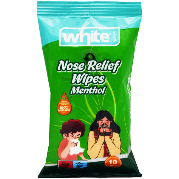 White Nose Relief Wipes Menthol 10 Pieces