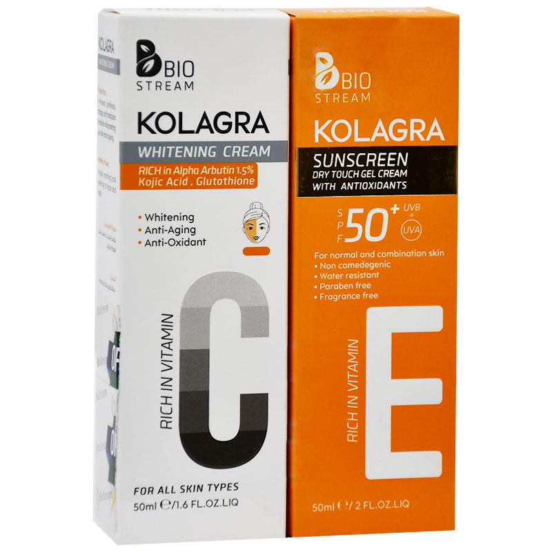 Kolagra (Sun Screen (50+) Gel Cream 50gm+Whitening Cream 50ml) (Offer Pack)