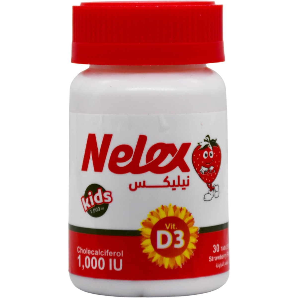 Nelex Kids D3 1000IU Strawberry Flavor 30 Tablets