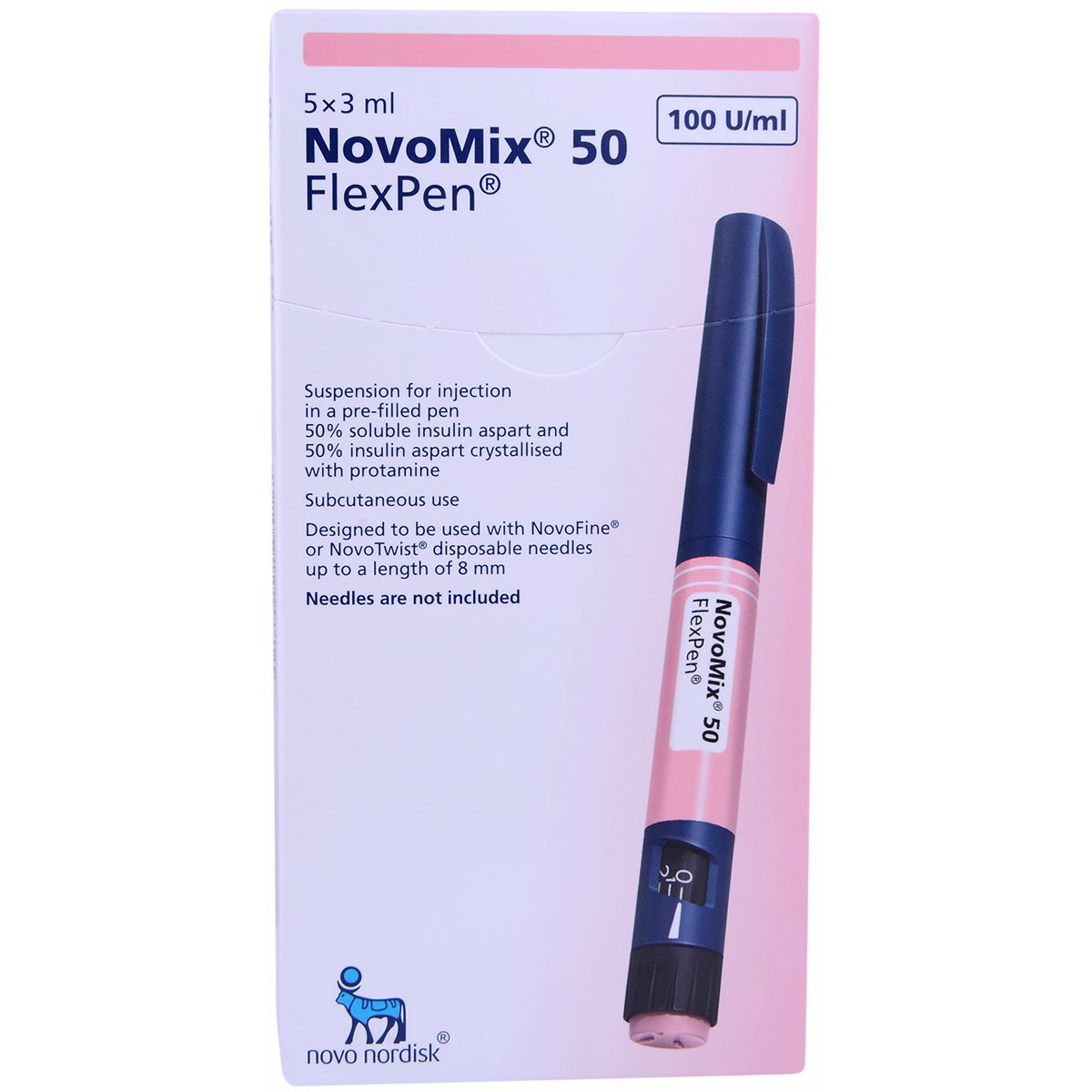 Novomix50 100U/ml 3ml X 5Flexpen (Refrigerated)