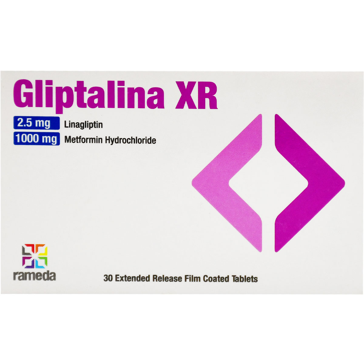 Gliptalina XR 2.5mg/1000mg 30 Film Coated Tablets