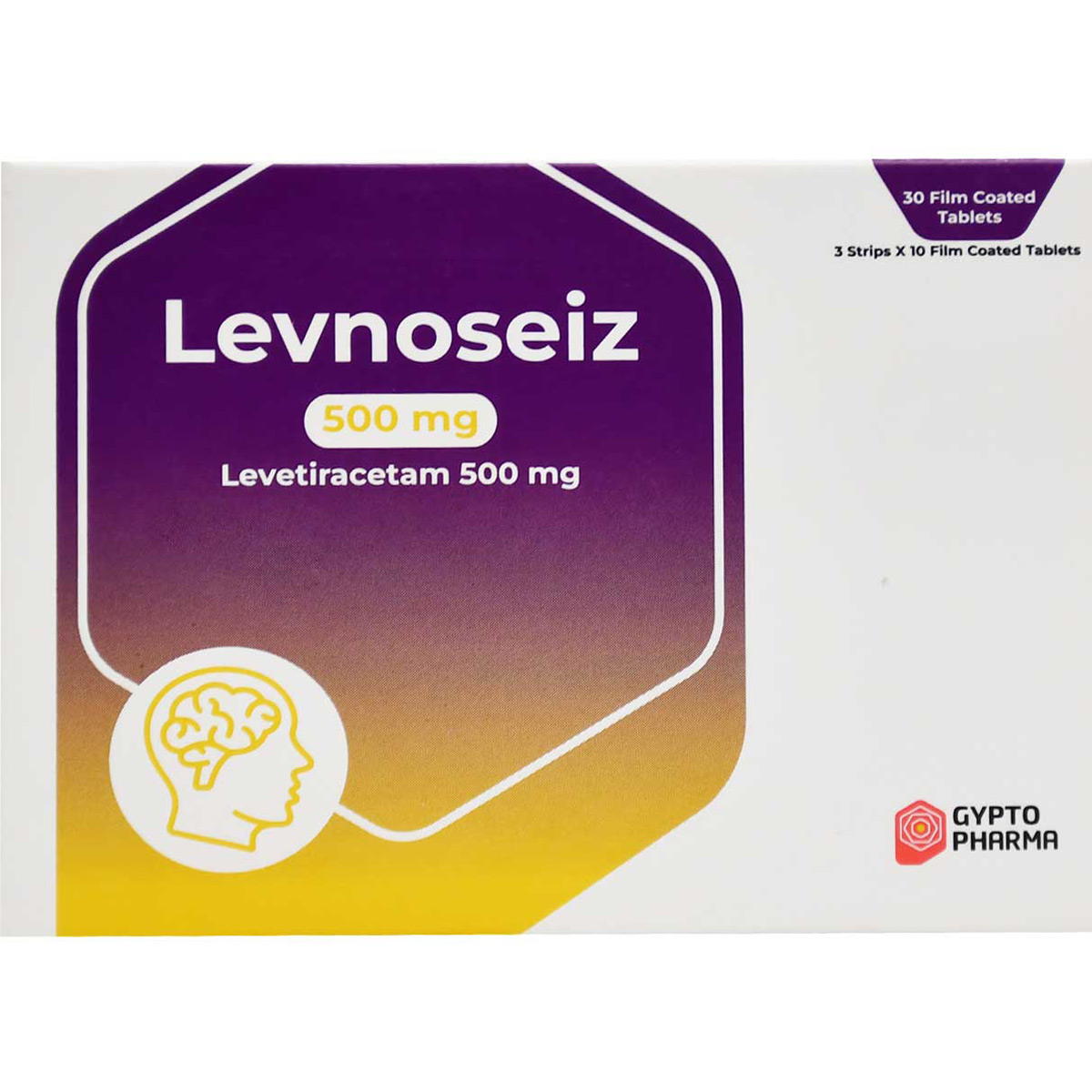 Levnoseiz 500mg 30 Film Coated Tablets
