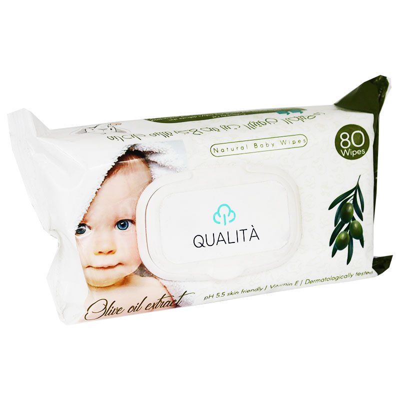 Qualita Baby Wipes With Olive Oil 80 pieces