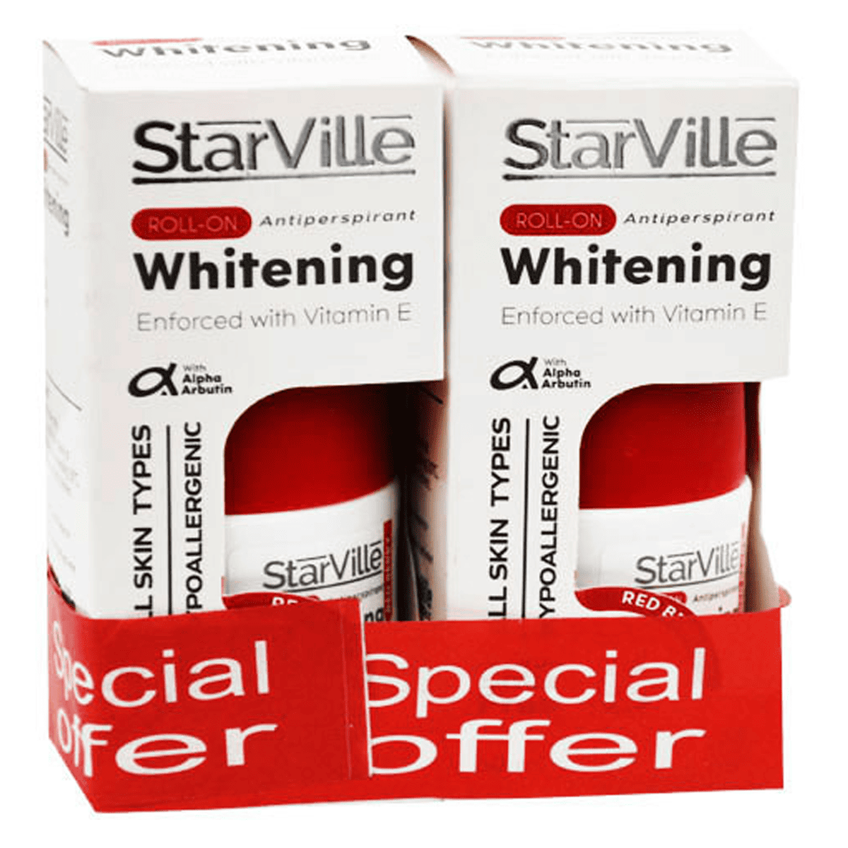 StarVille Whitening Red Berry Roll On 2*60ml (Offer Pack)