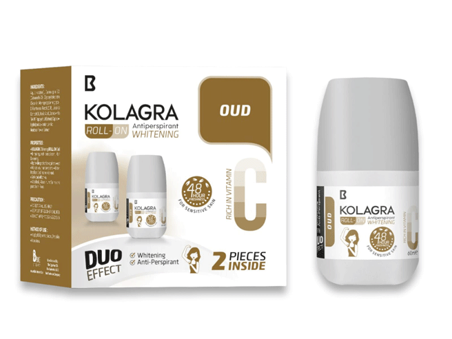 Kolagra Oud Whitenig Deoderant Roll On 2X60ml (Offer Pack)