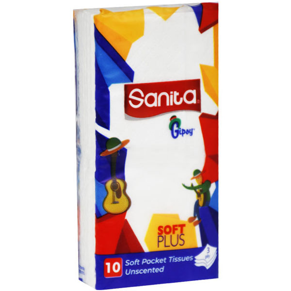 Sanita Gipsy Pocket Tissue 3 Ply 10 pieces
