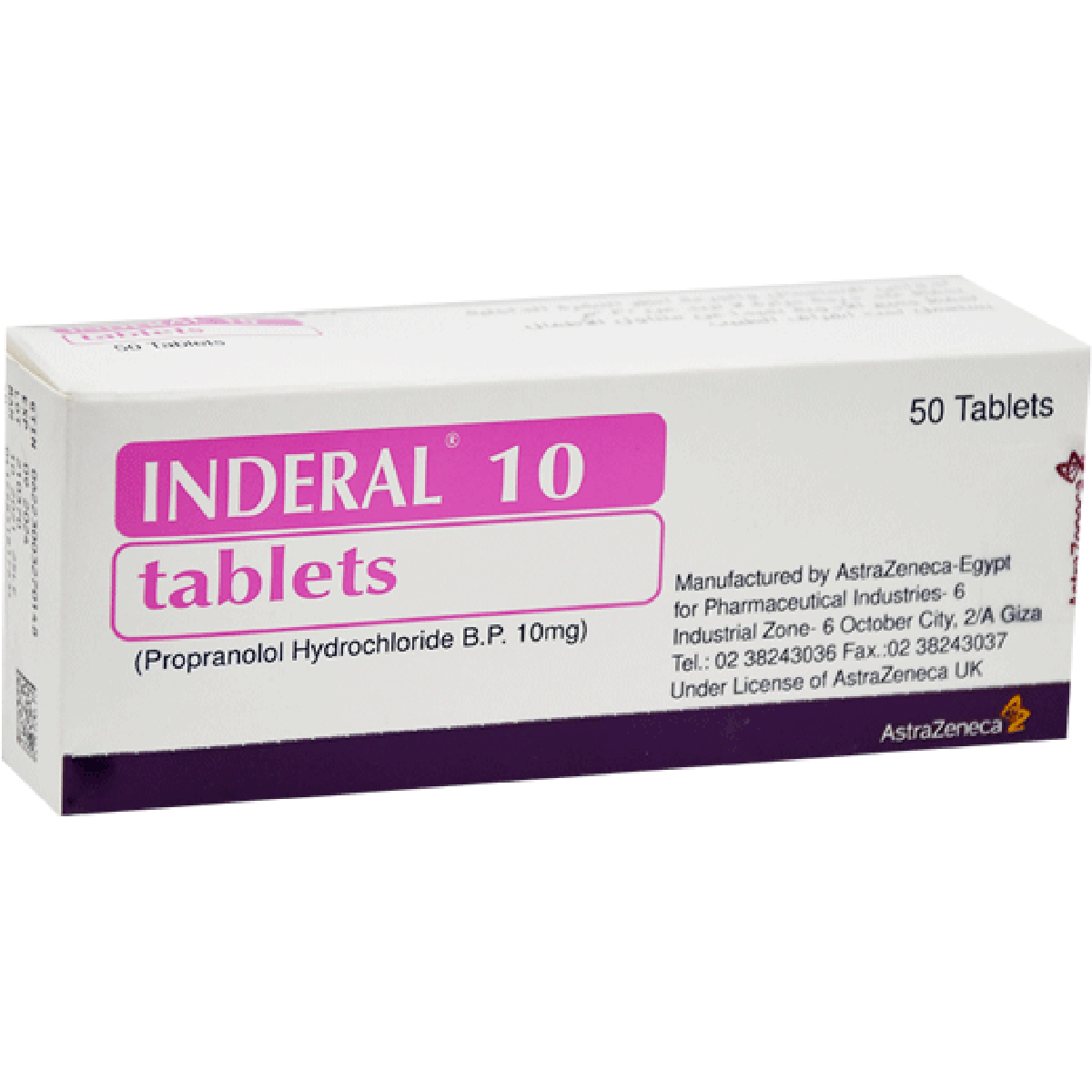 Inderal 10mg 50 Tablet