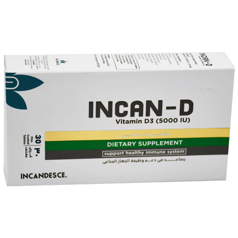 Incan D Vitamin D3 5000 IU 30 Film Coated Tablet